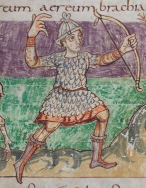 String keeper (Stuttgart Psalter f.21r)