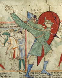 Dijon, Bib. Mun. MS. 14 f.13, Bible of St. Etienne, Goliath, c.1109-1111